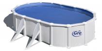 Basen ogrodowy stalowy GRE ATLANTIS 610x375x132cm biały KITPROV618