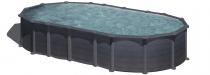 Basen ogrodowy stalowy GRE CAPRI 730x375x132cm grafitowy KITPROV7388GF
