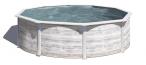 Okrągły basen stalowy GRE FINLANDIA 460x460x120cm biało-brązowy KIT460N