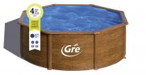 Okrągły basen stalowy GRE PACIFIC 350x350x120cm brązowy KIT350WQGRE