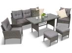 Zestaw mebli technorattanowych Perata Dining - Anthracite