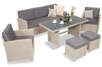 Zestaw mebli obiadowych z technorattanu Cofete Dining – Grey