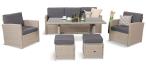 Zestaw mebli obiadowych z technorattanu Cofete Dining – Grey