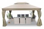 Pergola ogrodowa z zasłonami i moskitierą Murr 3x4 beż