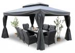 Szara pergola z moskitierą na taras Murr 3x4