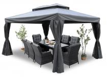 Szara pergola z moskitierą na taras Murr 3x4