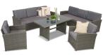 Zestaw mebli technorattanowych Cofete Grande – Dark Grey