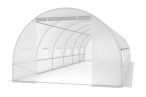 Tunel foliowy metalowy 9x3m z podwójnymi drzwiami – biały