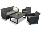 Set mobilier gradina Furnivo K3L, pentru 5 persoane, plastic, gri