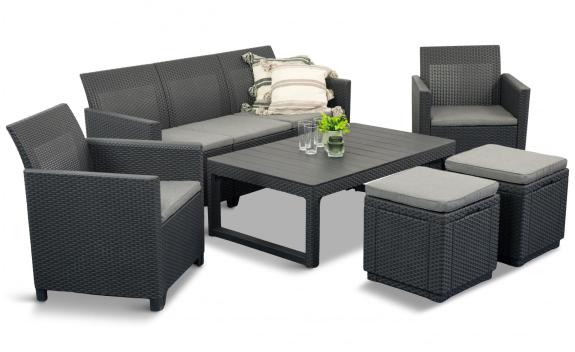 Set de gradina cu masa de ridicare din grafit K3L + puf 