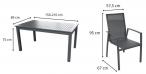 Aluminiowy zestaw mebli ogrodowych z rozkładanym stołem 150-210cm + 8 krzeseł Azuro Antracite