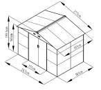 Metalowa szopa na narzędzia ogrodowe Agger 277x191x199cm –Antracyt A15