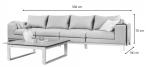 Modułowa sofa premium na taras Ego modular jasnoszara z poduszkami