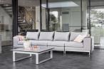Modułowa sofa premium na taras Ego modular jasnoszara z poduszkami
