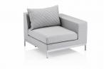 Modułowa sofa premium na taras Ego modular jasnoszara z poduszkami