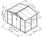 Domek narzędziowy blaszak Dummer 277x191x219cm – Antracyt A15
