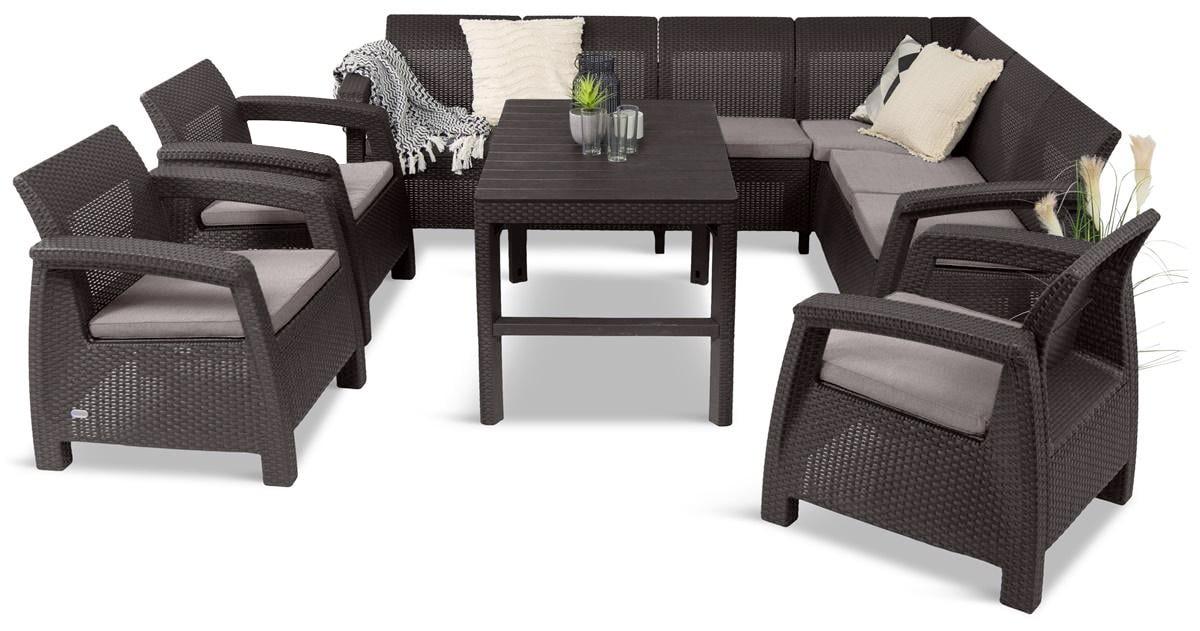 Relly VI z podnoszonym stołem i 3 fotelami