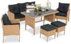 Zestaw mebli z technorattanu Torino Dining – Yellow