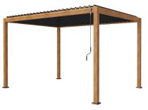 Brązowa aluminiowa pergola tarasowa 3x4 z lamelami Mirador Deluxe