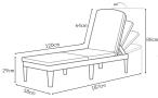 Leżak ogrodowy na taras Jaipur sunlounger brown z poduszką