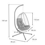 Fotel wiszący Foldo Grey