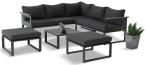Nowoczesny narożnik ogrodowy 210x210cm i 2 pufy Montery antracyt