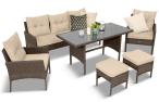 Zestaw mebli technorattanowych Perata Dining - Brown