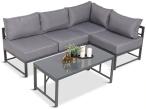 Mały narożnik ogrodowy modułowy z wysokim stołem 120x60cm Trapeno 4 moduły