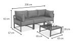 Modułowa sofa ogrodowa 200cm ze stolikiem Trapeno grafit