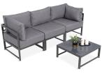 Modułowa sofa ogrodowa 200cm ze stolikiem Trapeno grafit