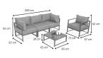 Duża sofa ogrodowa modułowa ze stolikiem i fotelem Trapeno grafit