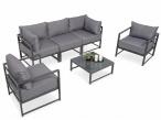 Trzyosobowa sofa ogrodowa 200cm z fotelami Trapeno grafit