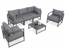 Trzyosobowa sofa ogrodowa 200cm z fotelami Trapeno grafit