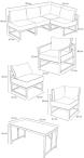 Mały modułowy narożnik na taras z wysokim stołem 120x60cm i fotelami Trapeno 4 moduły