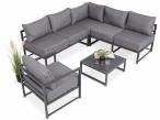 Set mobilier grădină modular de tip colțar cu masă și fotoliu Trapeno cu 5 module