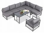 Mobilier de grădină modular grafit cu masă înaltă și fotoliu Trapeno 6 module