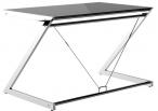 Nowoczesne biurko ze szklanym blatem 122x76cm Z-Line chrome czarne