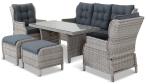 Komplet mebli tarasowych z regulowanymi fotelami Laritto Dining - Creme