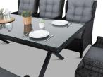 Zestaw obiadowy na taras technorattan Laritto 8+1 stół X - Antracyt
