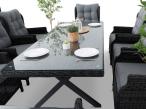 Zestaw obiadowy na taras technorattan Laritto 8+1 stół X - Antracyt