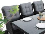 Zestaw obiadowy na taras technorattan Laritto 8+1 stół X - Antracyt
