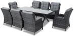 Zestaw obiadowy na taras technorattan Laritto 8+1 stół X - Antracyt