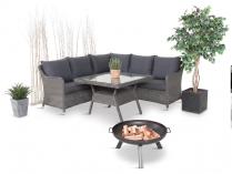 OUTLET - Duży narożnik wypoczynkowy na taras technorattan 207x207cm Novici - Szary