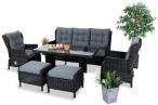 Zestaw mebli technorattanowych z regulowanymi fotelami Laritto Dining - Antracite
