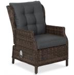 Fotel technorattanowy Laritto z regulacją - Dark Brown - 2szt