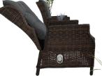 Fotel technorattanowy Laritto z regulacją - Dark Brown - 2szt