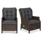 Fotele technorattanowe Laritto z regulacją - Dark Brown - 2szt