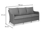 Sofa 3-osobowa technorattanowa Novici - Brown