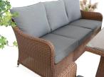 Sofa 3-osobowa technorattanowa Novici - Brown