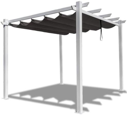 Pergolă de grădină Kirn 3x3 aluminiu - alb
